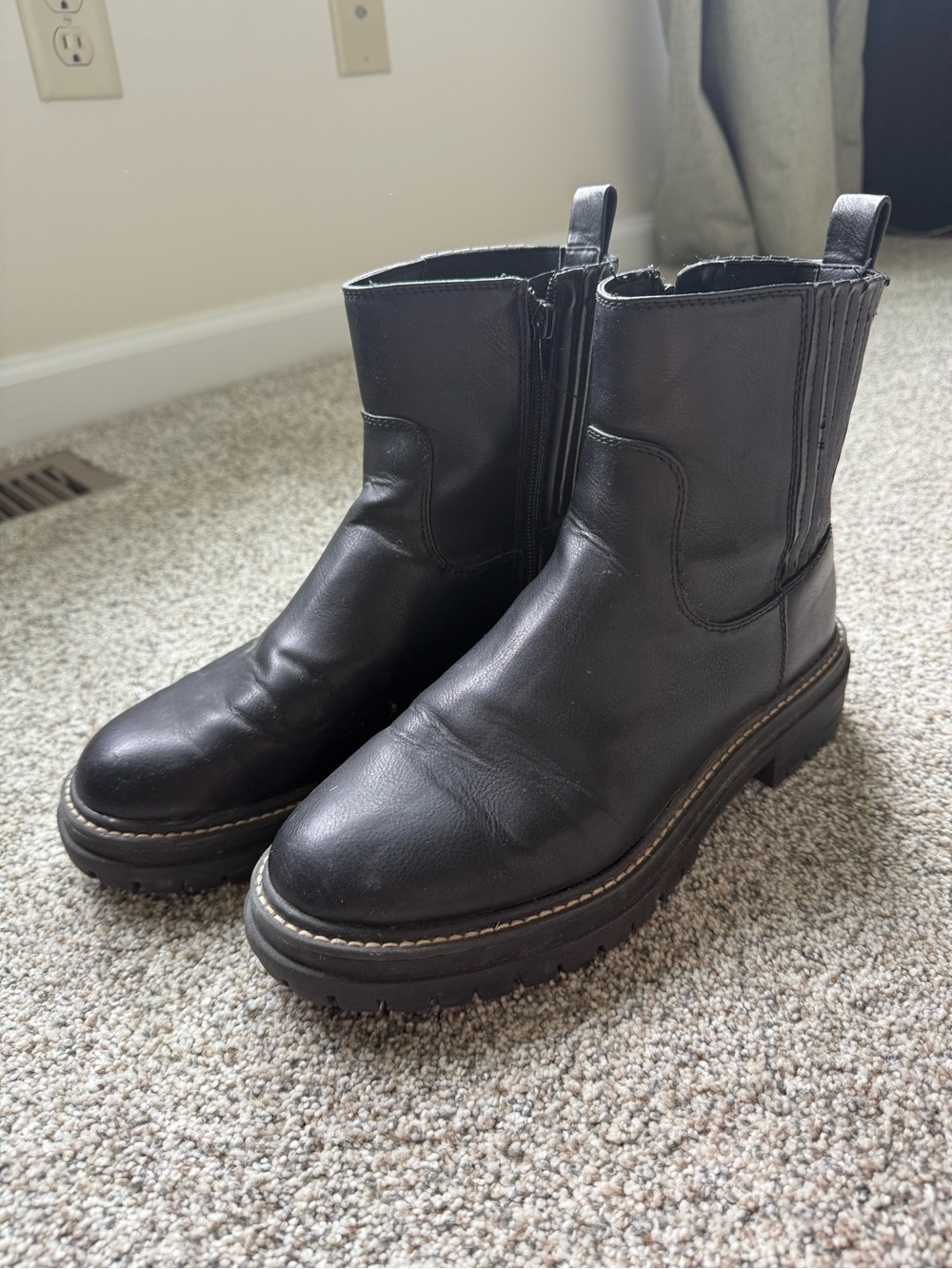 Black Leather Chelsea Boots